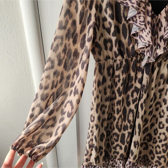 Bar lll Brown Leopard Dress medium - Picture 3 of 6
